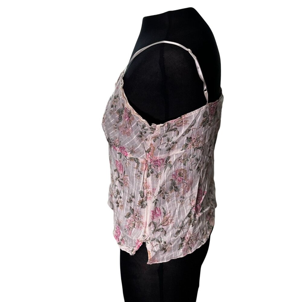 Aeropostale Womens Floral Spaghetti Strap Top L - Picture 2 of 9
